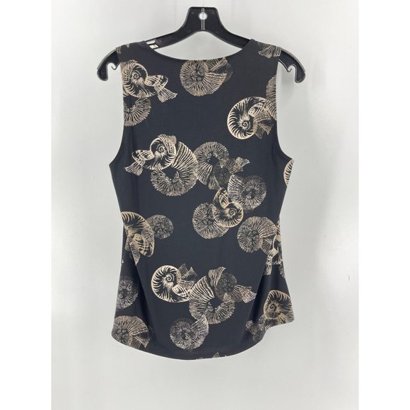 White House Black Market Sleeveless Nautilus Seashell Print Top Blouse Size S - Picture 5 of 14
